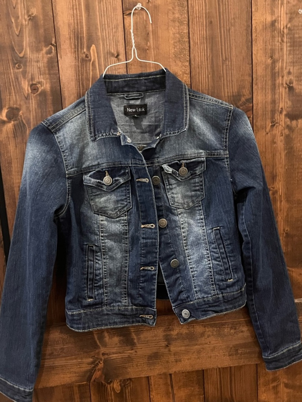 New Look Two-Tone Dark Blue Denim Jacket